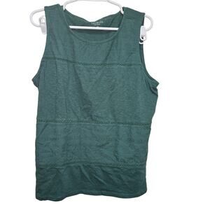Talbots Plus Petite Eyelet Trim Sleeveless Knit Tank 2Xp Teal